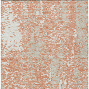 Homeroots 3' Abstract Washable Indoor Outdoor Rug - Durable, Stain Resistant, Versatile For Any Space! Coral Polyester 612924