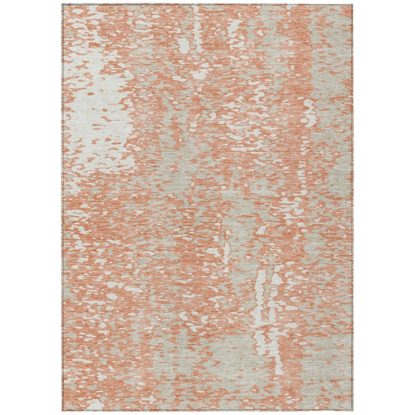 HomeRoots 5' Coral and Ivory Abstract Indoor Outdoor Area Rug - Stylish, Durable, Washable for Every Space 5' X 8' 612924
