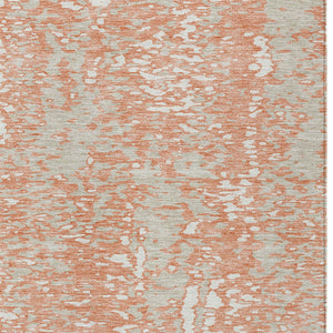 Homeroots 3' Abstract Washable Indoor Outdoor Rug - Durable, Stain Resistant, Versatile For Any Space! Coral Polyester 612924