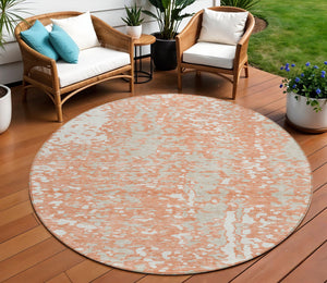 Homeroots 3' Abstract Washable Indoor Outdoor Rug - Durable, Stain Resistant, Versatile For Any Space! Coral Polyester 612925