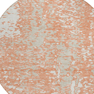 Homeroots 3' Abstract Washable Indoor Outdoor Rug - Durable, Stain Resistant, Versatile For Any Space! Coral Polyester 612925