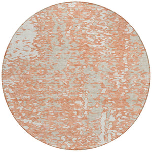 Homeroots 3' Abstract Washable Indoor Outdoor Rug - Durable, Stain Resistant, Versatile For Any Space! Coral Polyester 612925