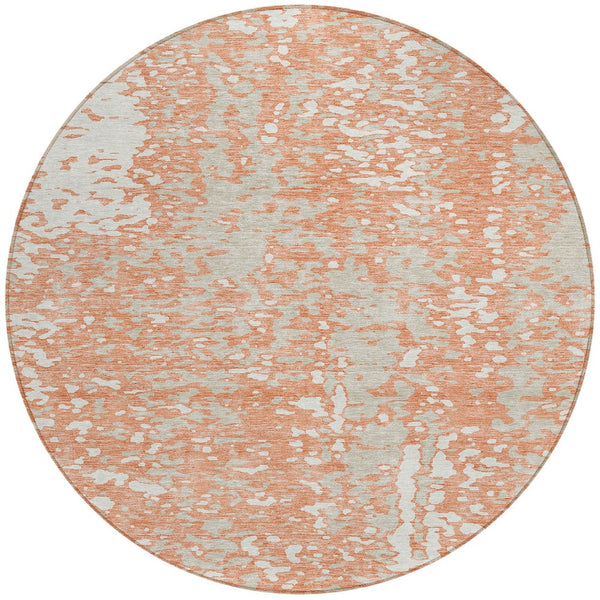 Homeroots 3' Abstract Washable Indoor Outdoor Rug - Durable, Stain Resistant, Versatile For Any Space! Coral Polyester 612925