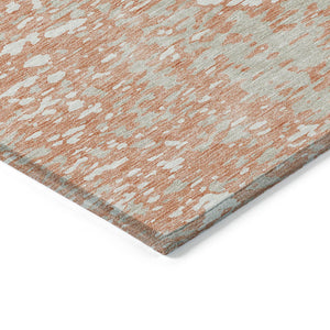 Homeroots 3' Abstract Washable Indoor Outdoor Rug - Durable, Stain Resistant, Versatile For Any Space! Coral Polyester 612926