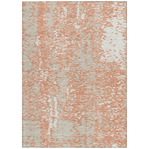 Homeroots 3' Abstract Washable Indoor Outdoor Rug - Durable, Stain Resistant, Versatile For Any Space! Coral Polyester 612926