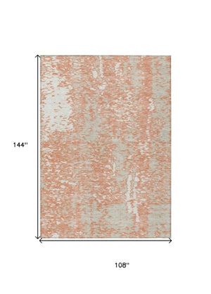 Homeroots 3' Abstract Washable Indoor Outdoor Rug - Durable, Stain Resistant, Versatile For Any Space! Coral Polyester 612927