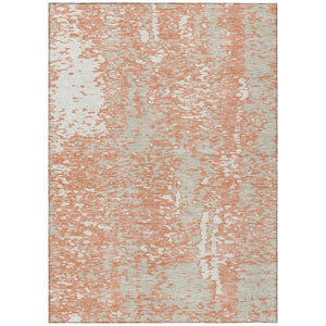HomeRoots 5' Coral and Ivory Abstract Indoor Outdoor Area Rug - Stylish, Durable, Washable for Every Space 9' X 12' 612927