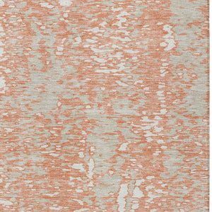 Homeroots 3' Abstract Washable Indoor Outdoor Rug - Durable, Stain Resistant, Versatile For Any Space! Coral Polyester 612927