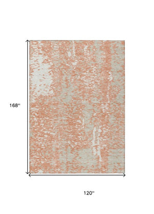 Homeroots 3' Abstract Washable Indoor Outdoor Rug - Durable, Stain Resistant, Versatile For Any Space! Coral Polyester 612928