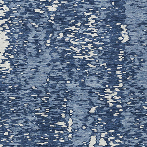 Homeroots 3' Abstract Washable Indoor Outdoor Rug - Durable, Stain Resistant, Versatile For Any Space! Denim Blue Polyester 612929