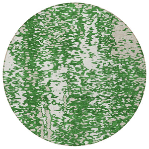 Homeroots 3' Abstract Washable Indoor Outdoor Rug - Durable, Stain Resistant, Versatile For Any Space! Emerald Polyester 612937