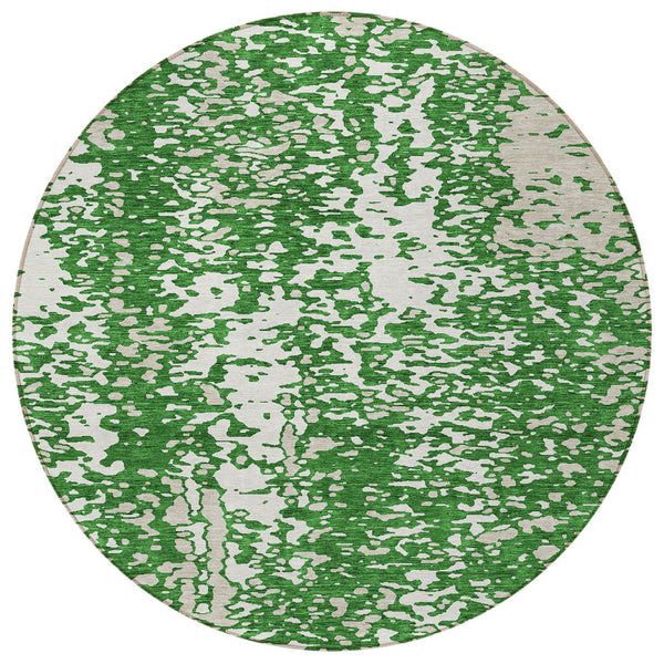 Homeroots 3' Abstract Washable Indoor Outdoor Rug - Durable, Stain Resistant, Versatile For Any Space! Emerald Polyester 612937