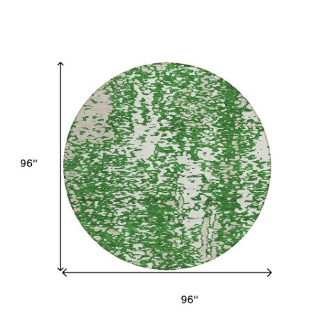 Homeroots 3' Abstract Washable Indoor Outdoor Rug - Durable, Stain Resistant, Versatile For Any Space! Emerald Polyester 612937