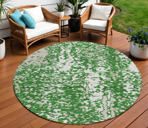 Homeroots 3' Abstract Washable Indoor Outdoor Rug - Durable, Stain Resistant, Versatile For Any Space! Emerald Polyester 612937