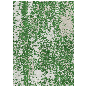 Homeroots 3' Abstract Washable Indoor Outdoor Rug - Durable, Stain Resistant, Versatile For Any Space! Emerald Polyester 612940