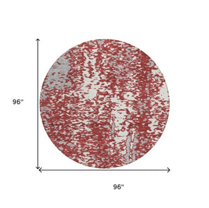 Homeroots 3' Abstract Washable Indoor Outdoor Rug - Durable, Stain Resistant, Versatile For Any Space! Burgundy Polyester 612943