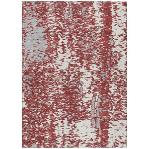 HomeRoots 5' Contemporary Burgundy and Ivory Abstract Area Rug – Durable, Washable, Stylish for Indoor and Outdoor Spaces 8' X 10' 612944