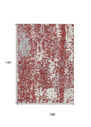 Homeroots 3' Abstract Washable Indoor Outdoor Rug - Durable, Stain Resistant, Versatile For Any Space! Burgundy Polyester 612945