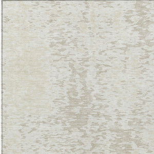 Homeroots 3' Abstract Washable Indoor Outdoor Rug - Durable, Stain Resistant, Versatile For Any Space! Ivory Polyester 612947