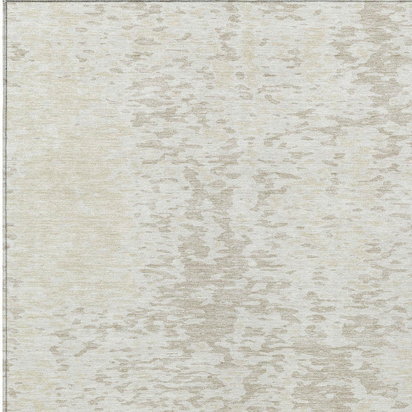 Homeroots 3' Abstract Washable Indoor Outdoor Rug - Durable, Stain Resistant, Versatile For Any Space! Ivory Polyester 612947
