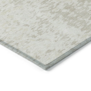 Homeroots 3' Abstract Washable Indoor Outdoor Rug - Durable, Stain Resistant, Versatile For Any Space! Ivory Polyester 612948
