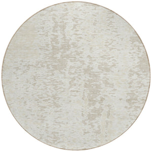 Homeroots 3' Abstract Washable Indoor Outdoor Rug - Durable, Stain Resistant, Versatile For Any Space! Ivory Polyester 612949