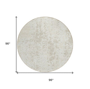 Homeroots 3' Abstract Washable Indoor Outdoor Rug - Durable, Stain Resistant, Versatile For Any Space! Ivory Polyester 612949