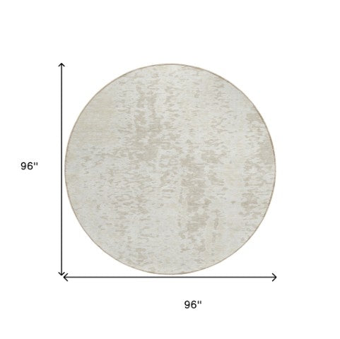 Homeroots 3' Abstract Washable Indoor Outdoor Rug - Durable, Stain Resistant, Versatile For Any Space! Ivory Polyester 612949