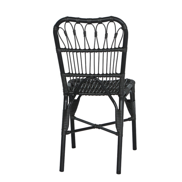 English Elm Christopher Knight Home® - Outdoor Hand-Woven PE Rattan Patio Dining Chairs Set of 2 with Iron Frame 400lb Capacity, No Assembly Required Black+Gery N762P236148G