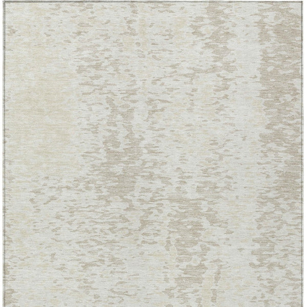 Homeroots 3' Abstract Washable Indoor Outdoor Rug - Durable, Stain Resistant, Versatile For Any Space! Ivory Polyester 612951