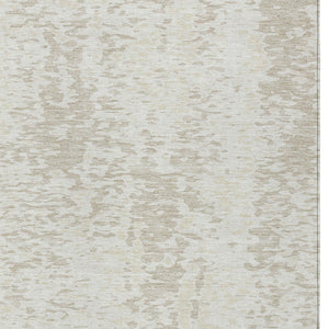 Homeroots 3' Abstract Washable Indoor Outdoor Rug - Durable, Stain Resistant, Versatile For Any Space! Ivory Polyester 612952
