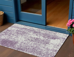 Homeroots 3' Abstract Washable Indoor Outdoor Rug - Durable, Stain Resistant, Versatile For Any Space! Lavender Polyester 612953