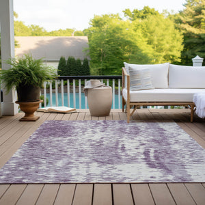 Homeroots 3' Abstract Washable Indoor Outdoor Rug - Durable, Stain Resistant, Versatile For Any Space! Lavender Polyester 612953