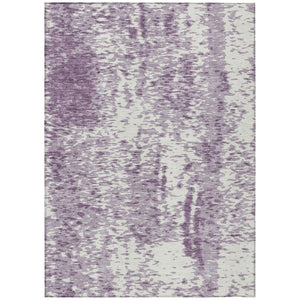 HomeRoots 5' Artistic Lavender and Ivory Abstract Indoor Outdoor Area Rug - Durable, Washable, Stylish Design 5' X 8' 612954