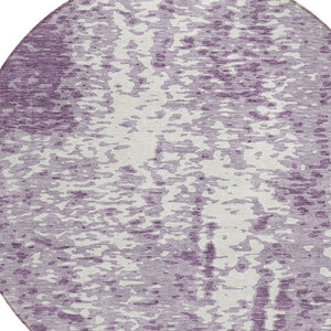 Homeroots 3' Abstract Washable Indoor Outdoor Rug - Durable, Stain Resistant, Versatile For Any Space! Lavender Polyester 612955