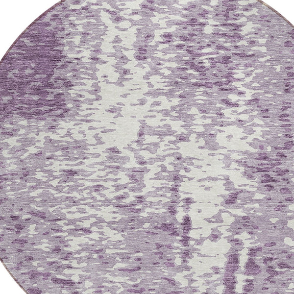 Homeroots 3' Abstract Washable Indoor Outdoor Rug - Durable, Stain Resistant, Versatile For Any Space! Lavender Polyester 612955