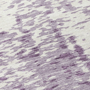 Homeroots 3' Abstract Washable Indoor Outdoor Rug - Durable, Stain Resistant, Versatile For Any Space! Lavender Polyester 612955