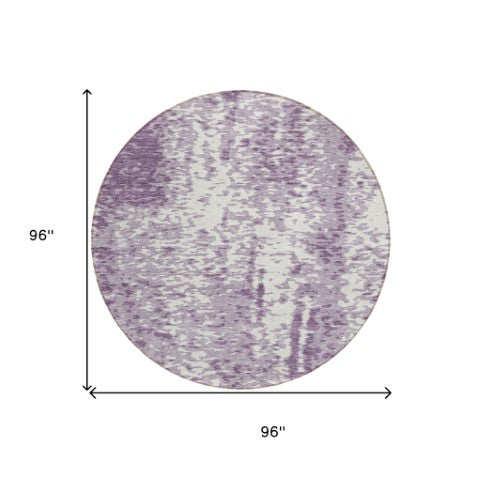 Homeroots 3' Abstract Washable Indoor Outdoor Rug - Durable, Stain Resistant, Versatile For Any Space! Lavender Polyester 612955