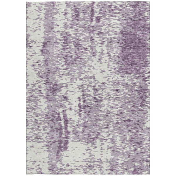 Homeroots 3' Abstract Washable Indoor Outdoor Rug - Durable, Stain Resistant, Versatile For Any Space! Lavender Polyester 612956