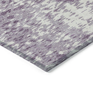 Homeroots 3' Abstract Washable Indoor Outdoor Rug - Durable, Stain Resistant, Versatile For Any Space! Lavender Polyester 612956