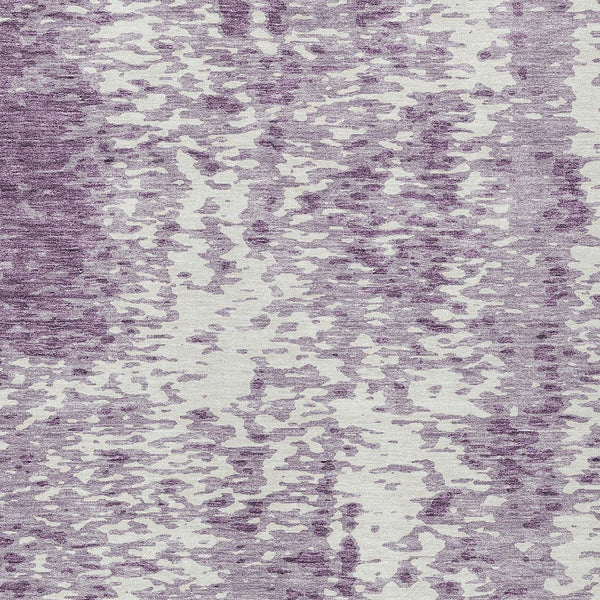 Homeroots 3' Abstract Washable Indoor Outdoor Rug - Durable, Stain Resistant, Versatile For Any Space! Lavender Polyester 612956
