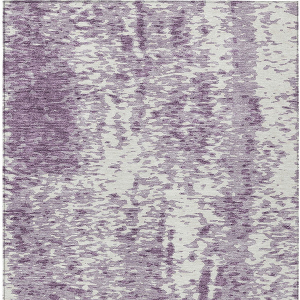 Homeroots 3' Abstract Washable Indoor Outdoor Rug - Durable, Stain Resistant, Versatile For Any Space! Lavender Polyester 612957