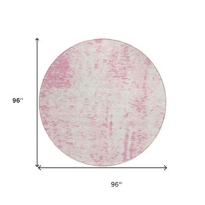 Homeroots 3' Abstract Washable Indoor Outdoor Rug - Durable, Stain Resistant, Versatile For Any Space! Pink Polyester 612961
