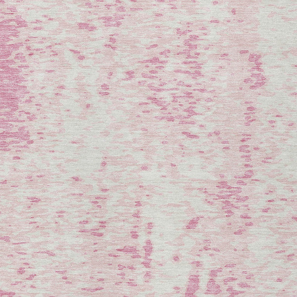 Homeroots 3' Abstract Washable Indoor Outdoor Rug - Durable, Stain Resistant, Versatile For Any Space! Pink Polyester 612964