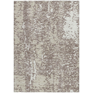 Homeroots 3' Abstract Washable Indoor Outdoor Rug - Durable, Stain Resistant, Versatile For Any Space! Taupe Polyester 612965