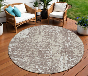 Homeroots 3' Abstract Washable Indoor Outdoor Rug - Durable, Stain Resistant, Versatile For Any Space! Taupe Polyester 612967