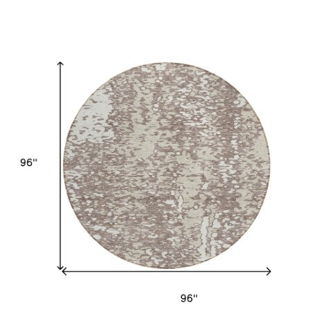 Homeroots 3' Abstract Washable Indoor Outdoor Rug - Durable, Stain Resistant, Versatile For Any Space! Taupe Polyester 612967