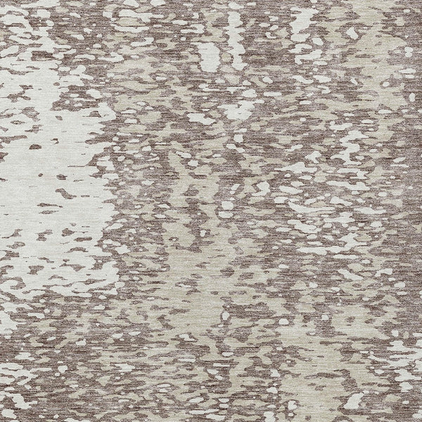 Homeroots 3' Abstract Washable Indoor Outdoor Rug - Durable, Stain Resistant, Versatile For Any Space! Taupe Polyester 612968