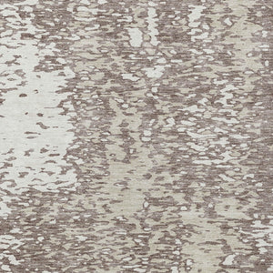 Homeroots 3' Abstract Washable Indoor Outdoor Rug - Durable, Stain Resistant, Versatile For Any Space! Taupe Polyester 612970