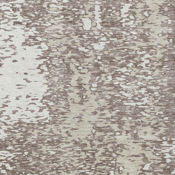 Homeroots 3' Abstract Washable Indoor Outdoor Rug - Durable, Stain Resistant, Versatile For Any Space! Taupe Polyester 612970